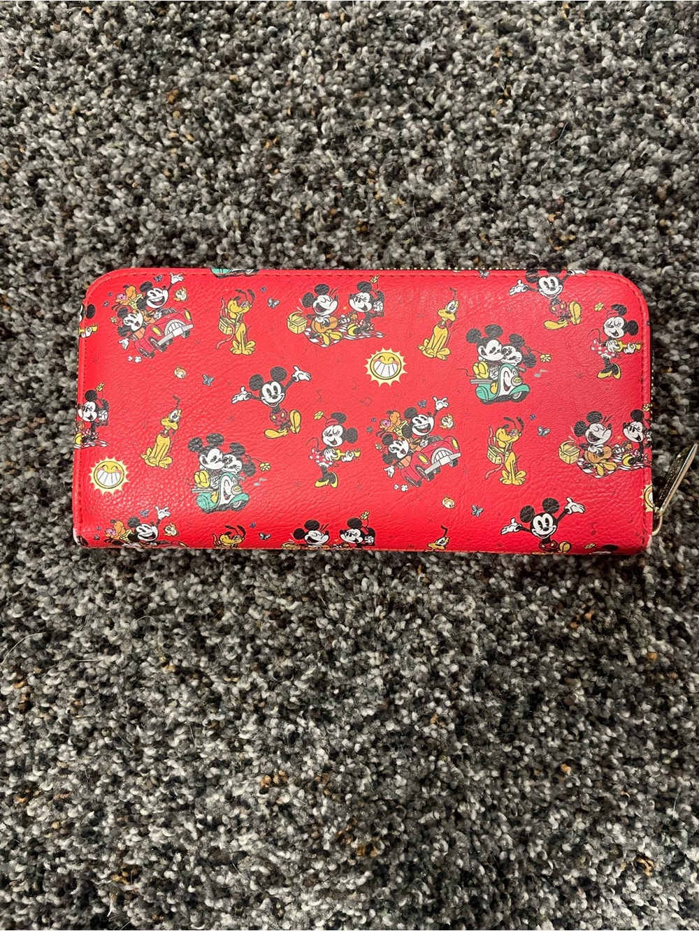 Loungefly Red Mickey & Minnie Zip-Around Wallet - Picture 2 of 10